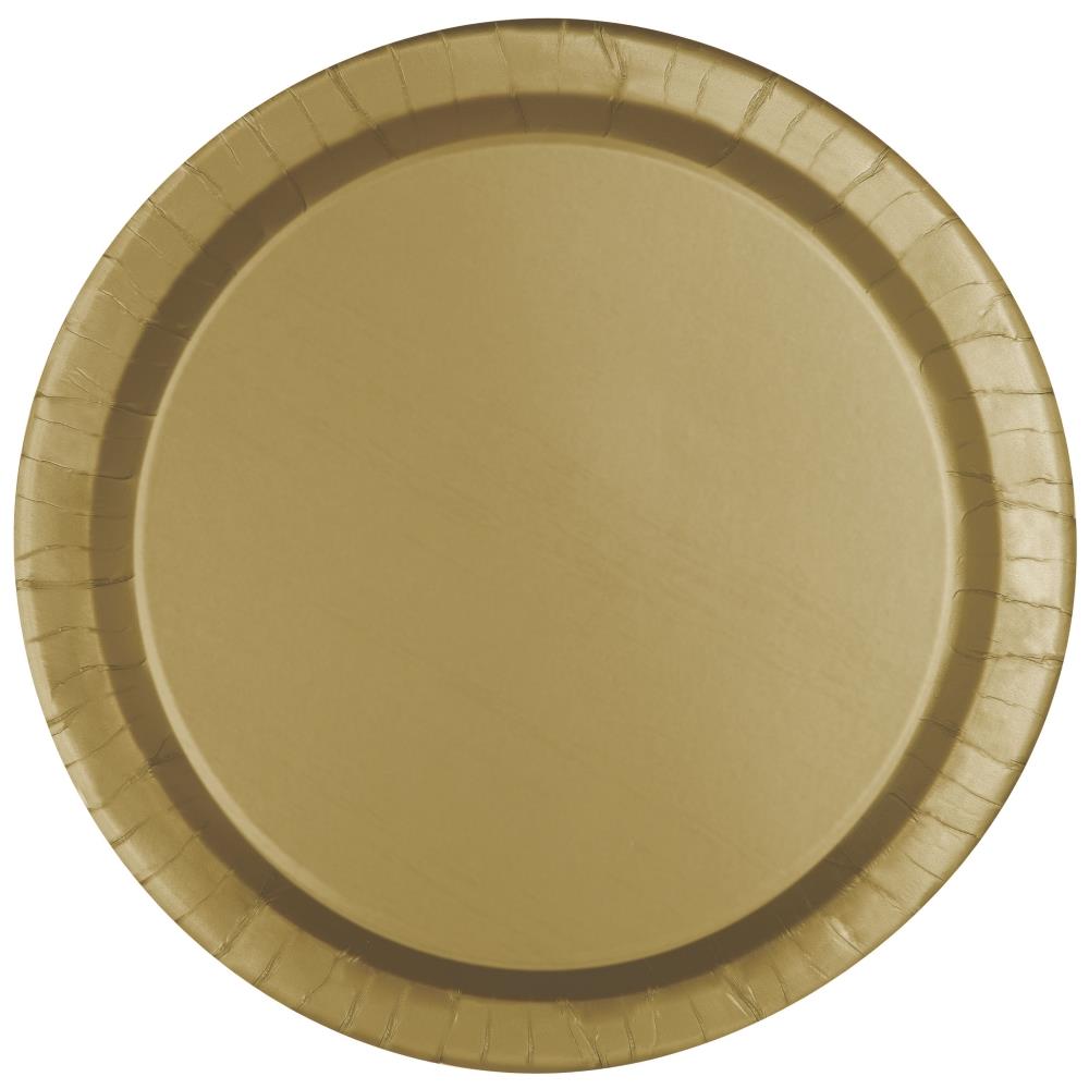 Round Gold Party Plates Pack of 8 | Party Save Smile
