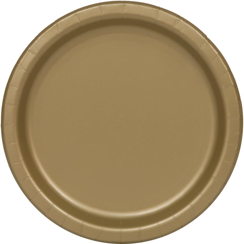 Gold Paper Plates (Bulk) Pack of 16 | Party Save Smile