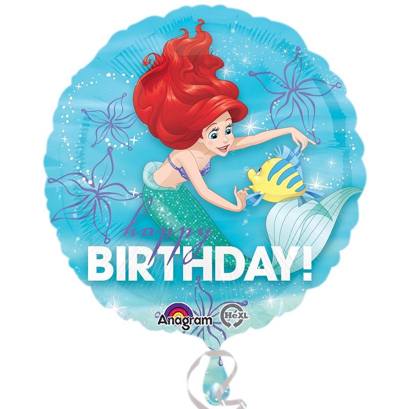 Ariel Little Mermaid Birthday Foil Balloon 18 inches | Party Save Smile