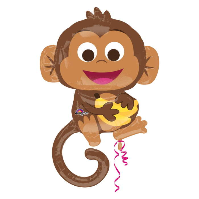 Monkey Shaped Foil Balloon 36 inches | Party Save Smile