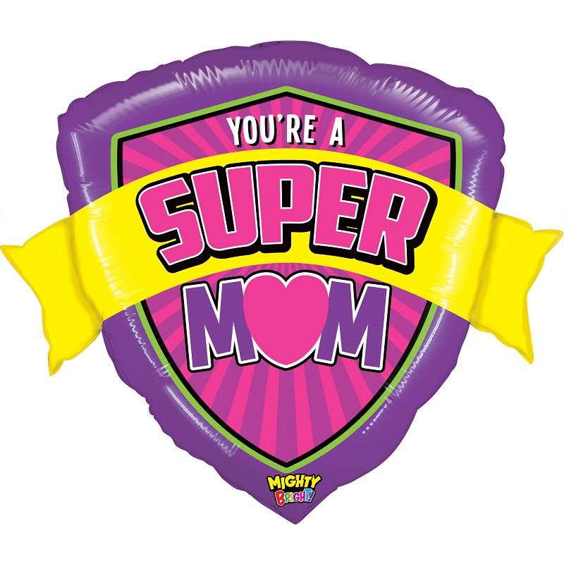 You're a Super Mum Foil Balloon 33 inches: Shield Shaped | Party Save Smile