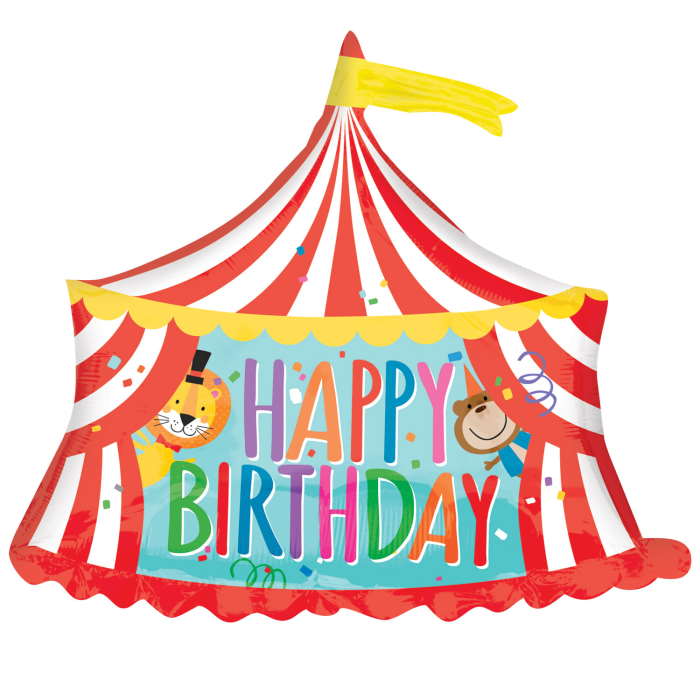 Circus Tent Happy Birthday Balloon 28 Inches | Party Save Smile