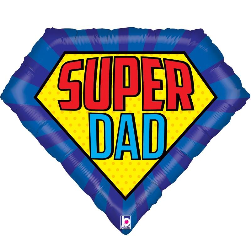 Super Dad Shield Giant Foil Balloon 30 Inches | Party Save Smile