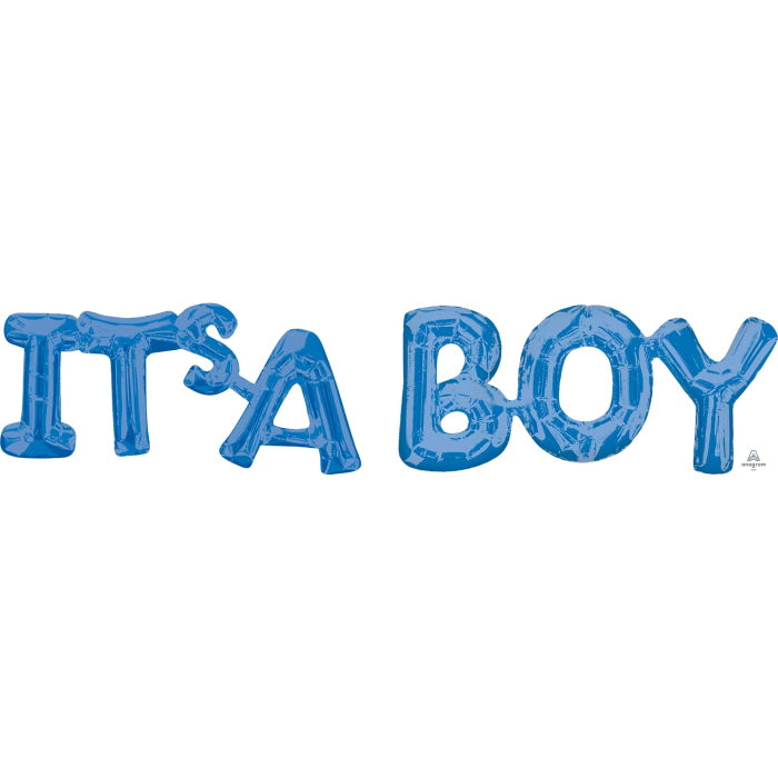 Its a Boy Baby Shower Balloon Banner Blue 50cm | Party Save Smile