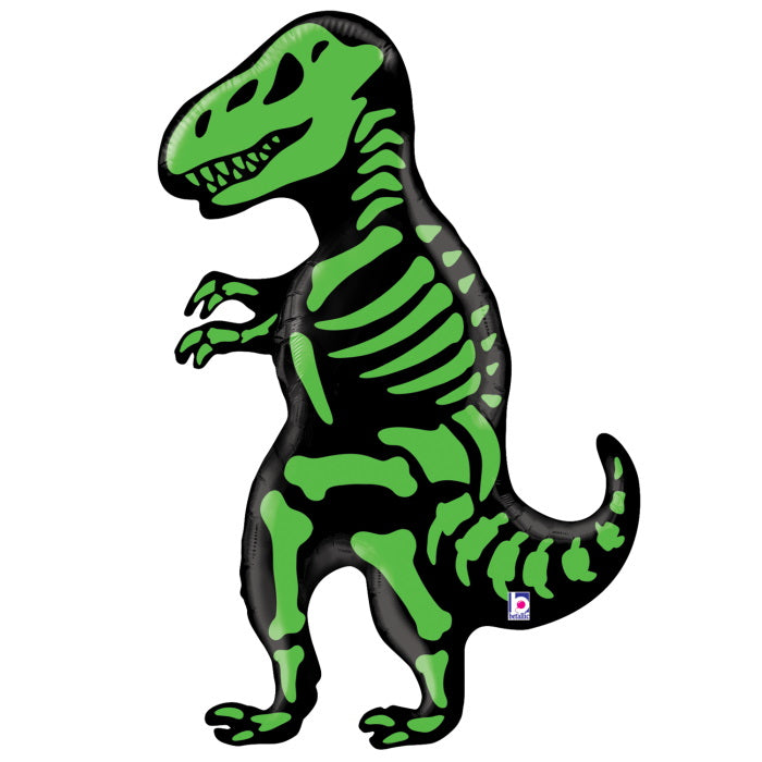 Skeleton Dinosaur T Rex Foil Balloon 41 Inches | Party Save Smile