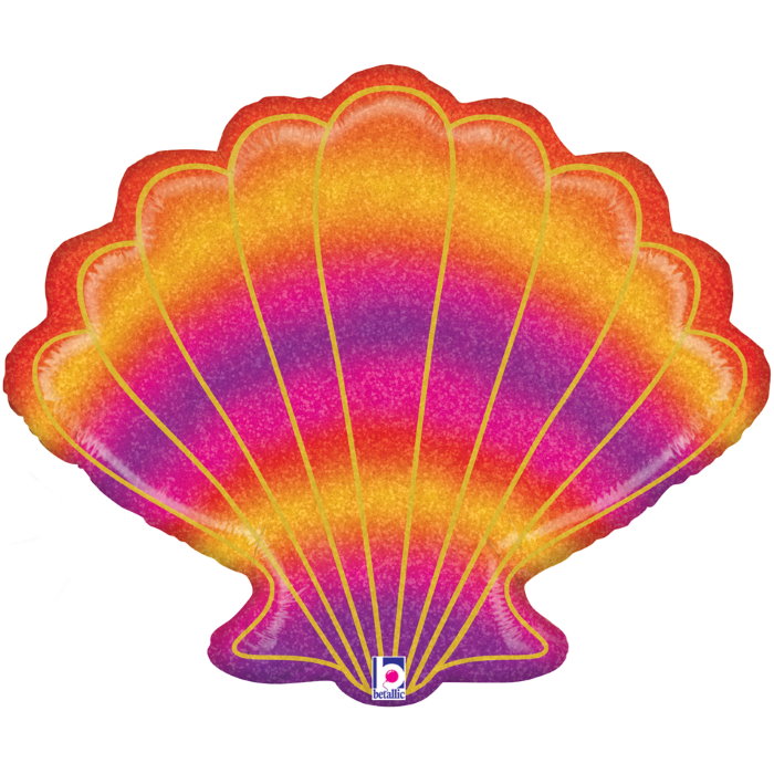 Holographic Seashell Foil Balloons 30 Inches | Party Save Smile