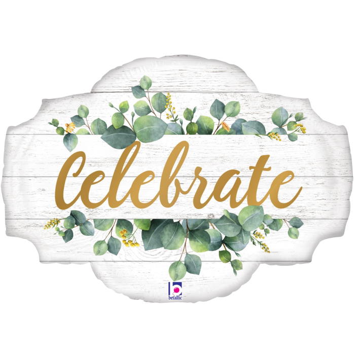 Eucalyptus Rustic Wedding Foil Balloon 32 Inches | Party Save Smile