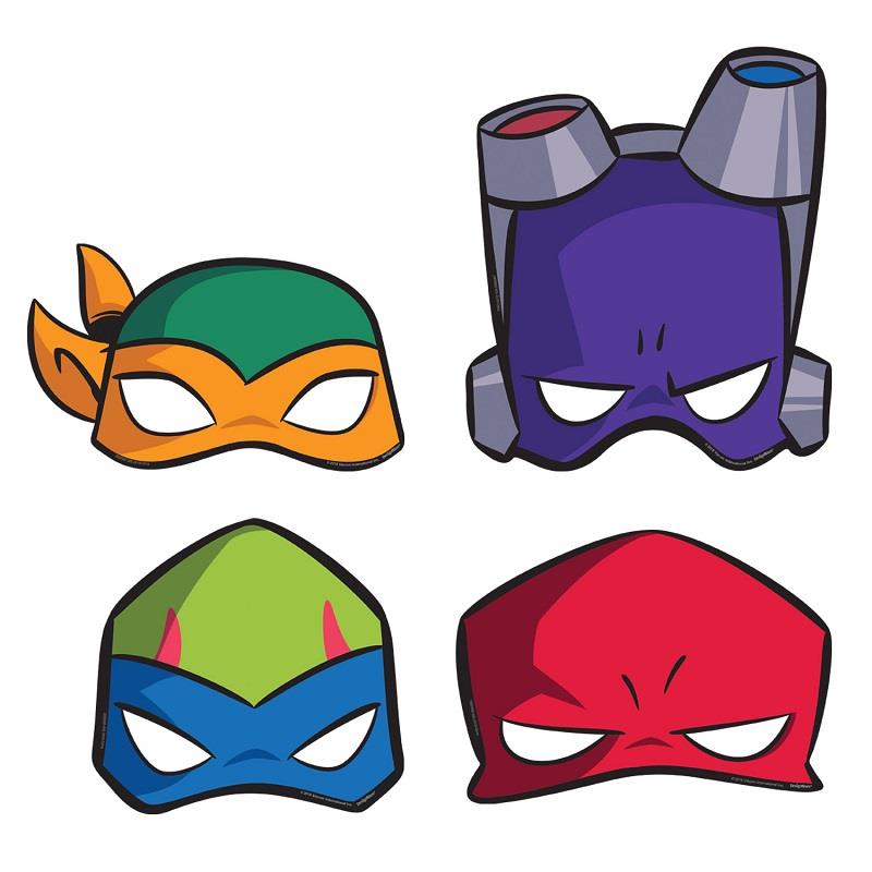 Teenage Mutant Ninja Turtles Rise Party Masks Pack of 8 | Party Save Smile
