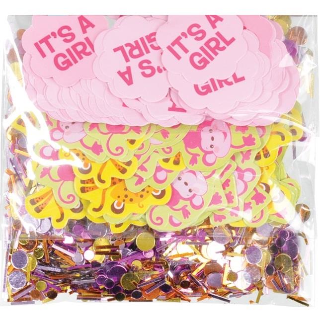 Its a Girl Baby Shower Confetti Animals 34 Grams | Party Save Smile