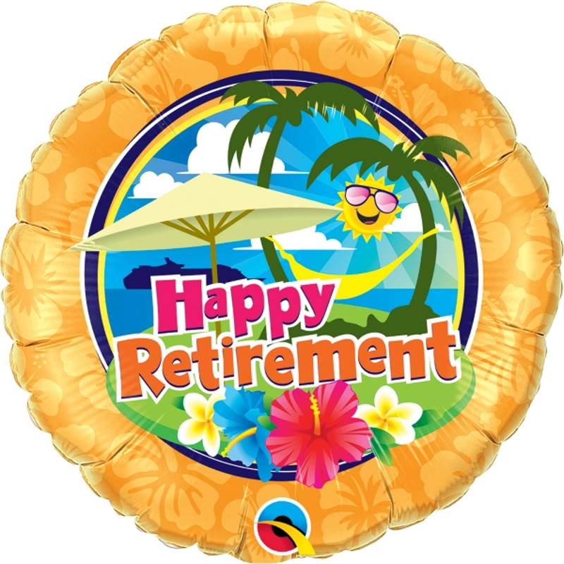 Happy Retirement Tropical Beach Foil Balloon 18 Inch | Party Save Smile