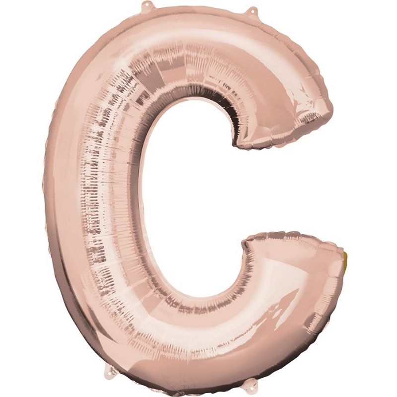 Letter C Balloon - Rose Gold 34 inch Anagram | Party Save Smile