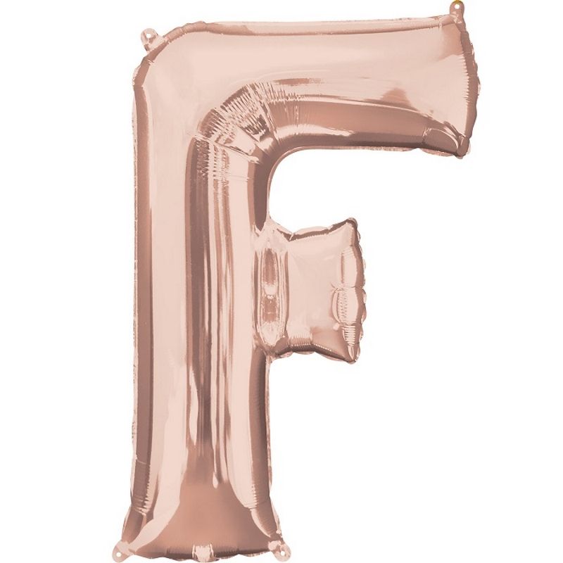 Letter F Balloon - Rose Gold 34 inch Anagram | Party Save Smile