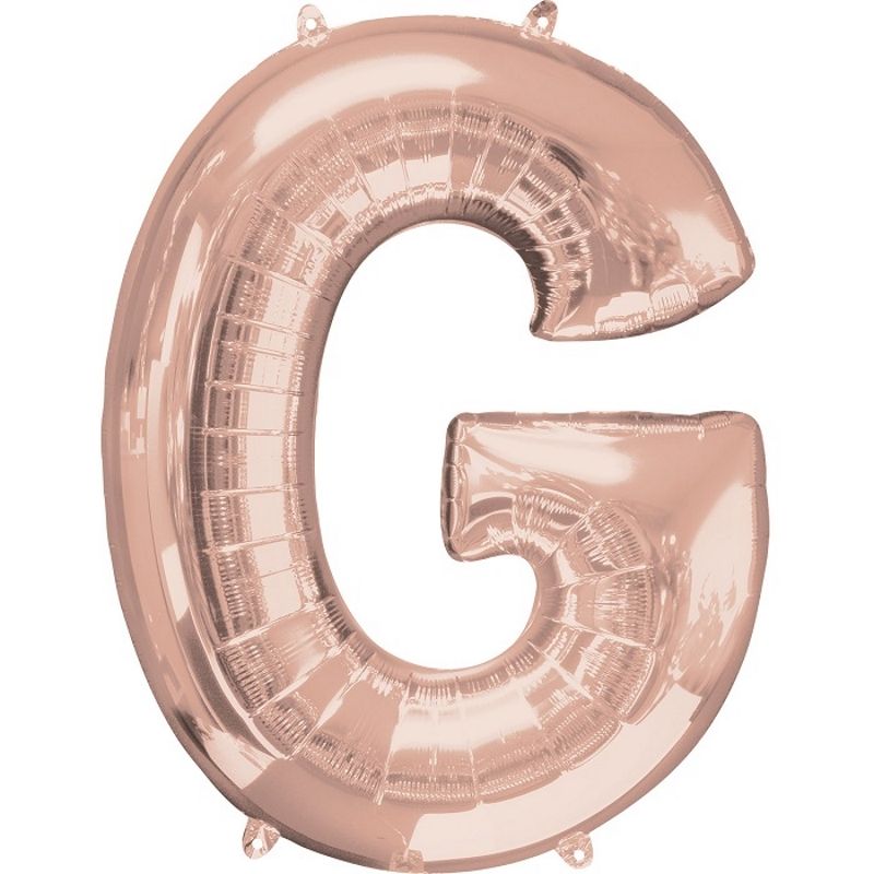 Letter G Balloon - Rose Gold 34 inch Anagram | Party Save Smile