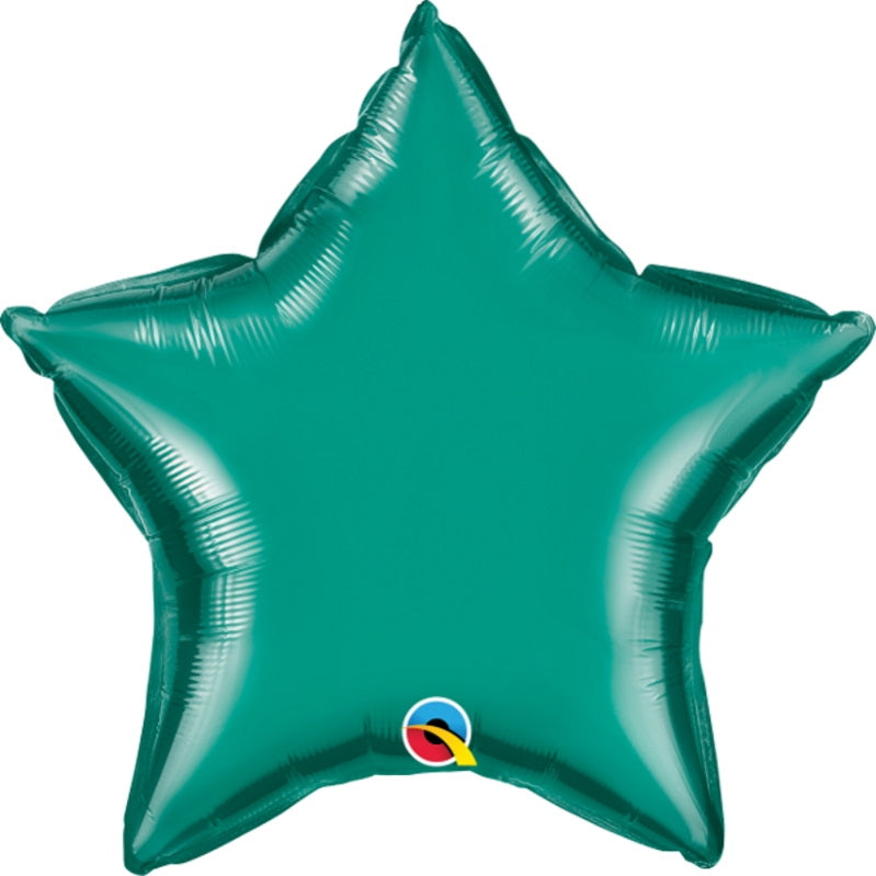 Qualatex Teal Blue Plain Star Foil Balloon 20 inch | Party Save Smile