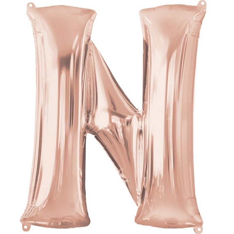 Rose Gold Letter N Balloon Anagram 34 inch | Party Save Smile