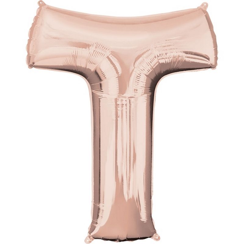 Rose Gold Letter T Balloon Anagram 34 inch | Party Save Smile