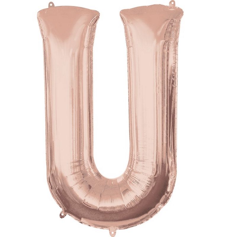 Rose Gold Letter U Balloon Anagram 34 inch | Party Save Smile