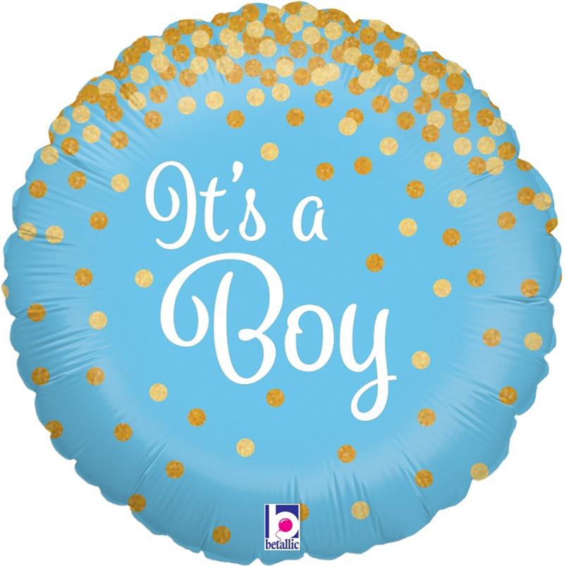 Blue and Gold Its a Boy Foil Balloon 18 Inches | Party Save Smile