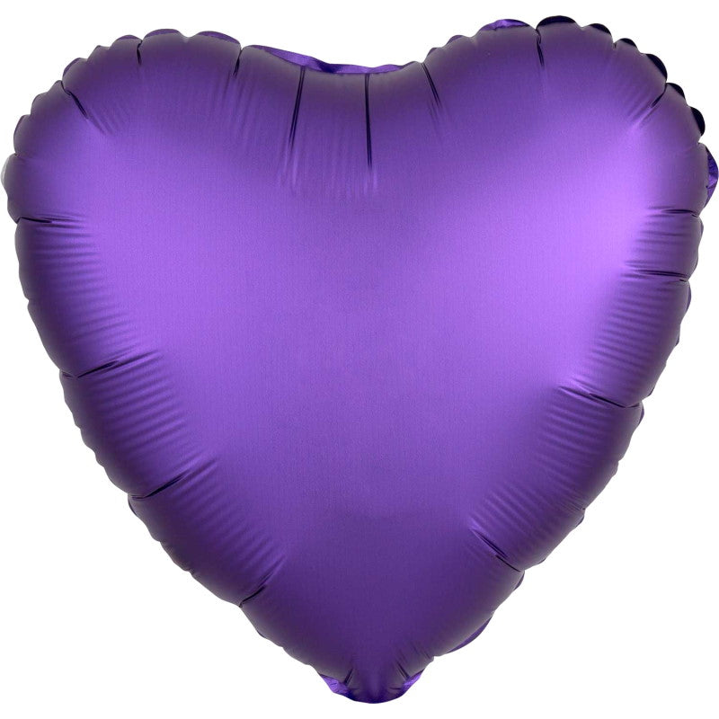 Dark Purple Heart Foil Balloon - Anagram Satin Luxe | Party Save Smile