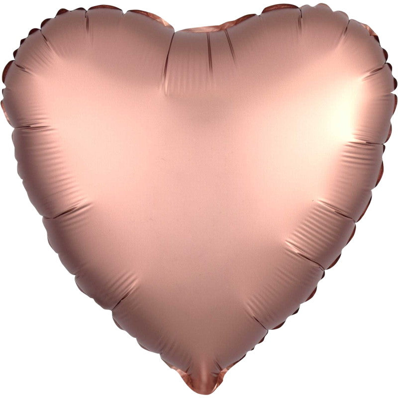 Copper Heart Foil Balloons: Anagram Satin Luxe | Party Save Smile