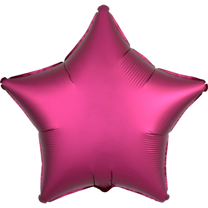 Hot Pink Star Foil Balloons Anagram Satin Luxe 18 Inches | Party Save Smile
