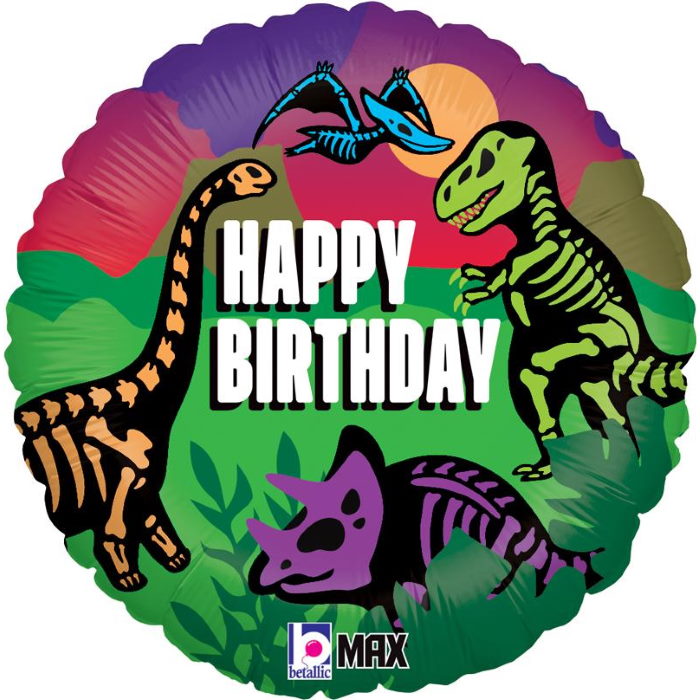 Jurassic Happy Birthday Dinosaur Foil Balloon | Party Save Smile