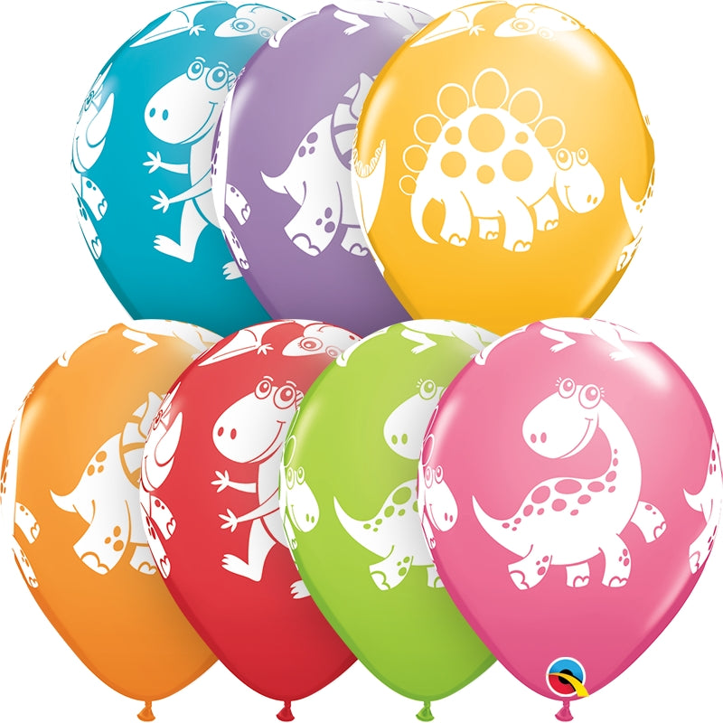 Colourful Dinosaur Latex Balloons 11 Inch Qualatex
