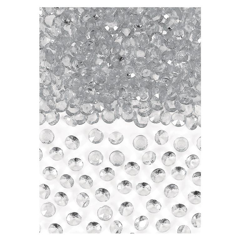 Silver Clear Gem Wedding Table Confetti Decoration | Party Save Smile