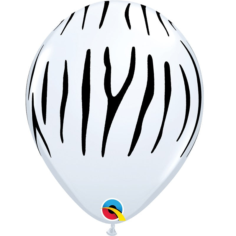 Zebra Stripes Latex Balloons 11 Inch Qualatex | Party Save Smile