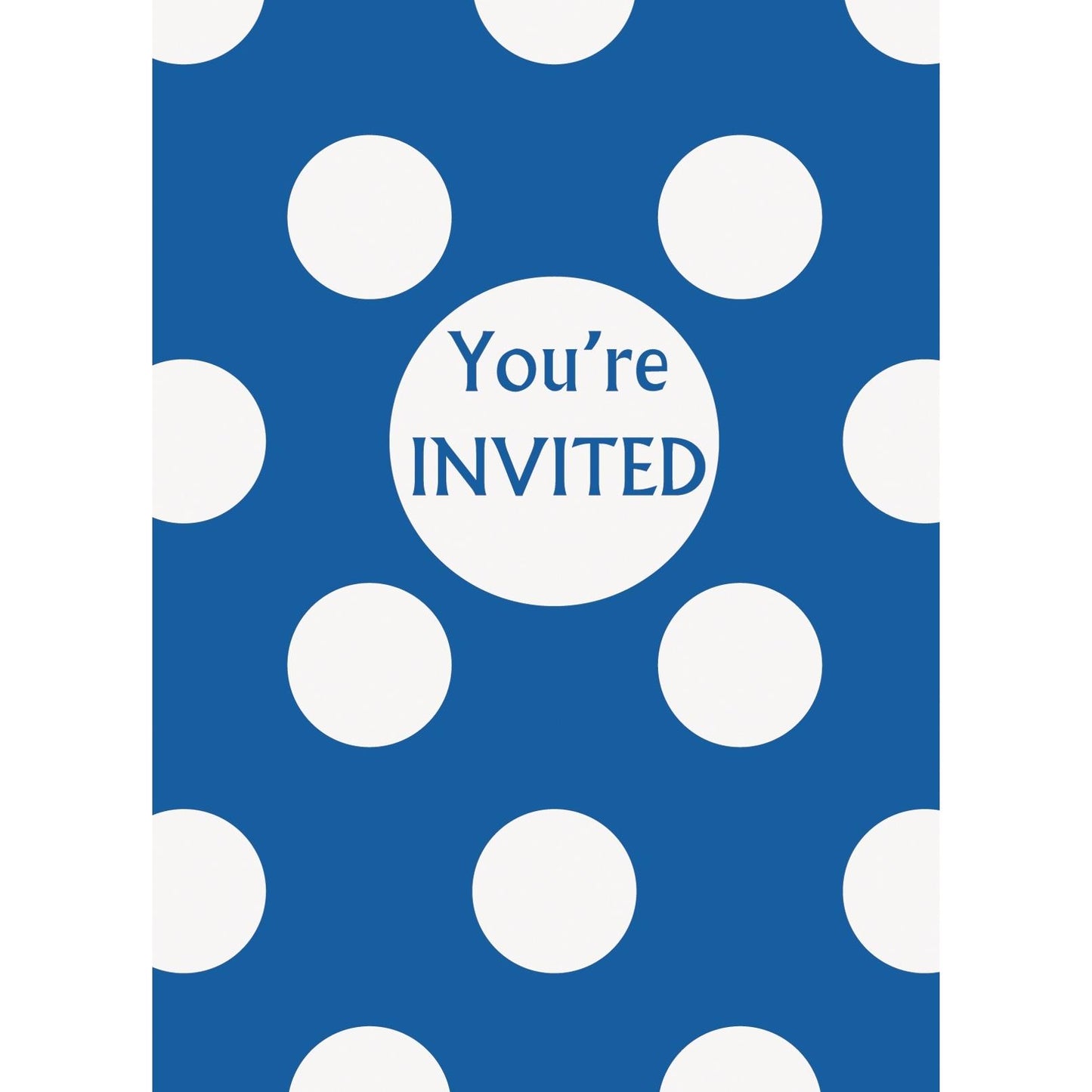 Polka Dot Blue Birthday Invitations Pack of 8 Invites | Party Save Smile