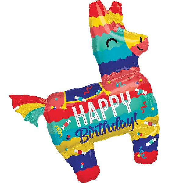 Pinata Bull Happy Birthday Giant Foil Balloon 33 Inches | Party Save Smile