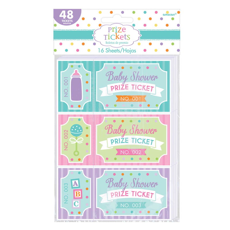 Baby Shower Game Prize Tickets Pack of 48 | Party Save Smile