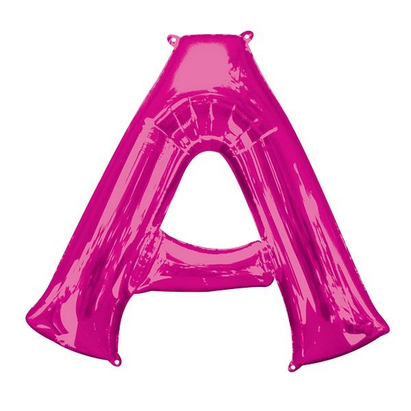 Pink Letter A Foil Balloon Air Fill 16 Inch Anagram | Party Save Smile