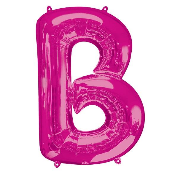 Pink Letter B Foil Balloon Air Fill 16 Inch Anagram | Party Save Smile