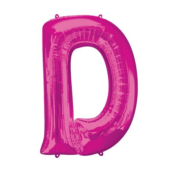 Pink Letter D Foil Balloon Air Fill 16 Inch Anagram | Party Save Smile