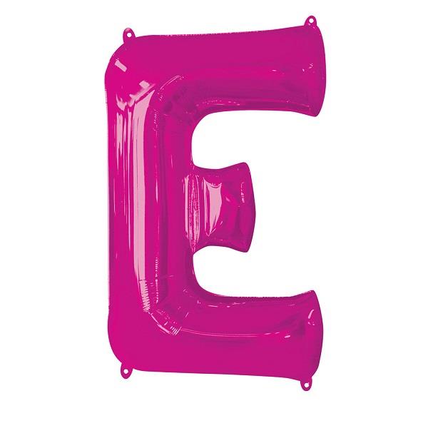 Pink Letter E Foil Balloon Air Fill 16 Inch Anagram | Party Save Smile