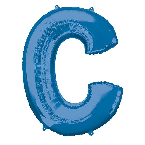 Blue Letter C Foil Balloon Air Fill 16 Inch Anagram | Party Save Smile