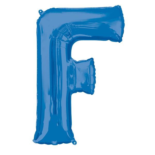 Blue Letter F Foil Balloon Air Fill 16 Inch Anagram | Party Save Smile