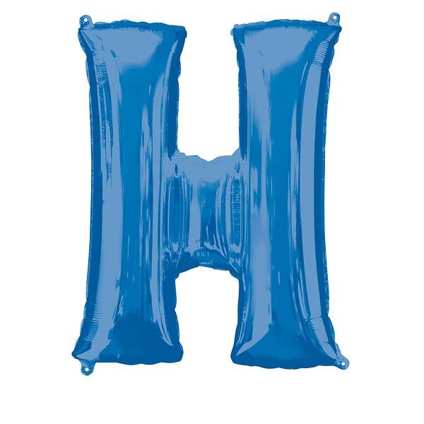 Blue Letter H Foil Balloon Air Fill 16 Inch Anagram | Party Save Smile