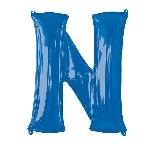 Blue Letter N Foil Balloon Air Fill 16 Inch Anagram | Party Save Smile