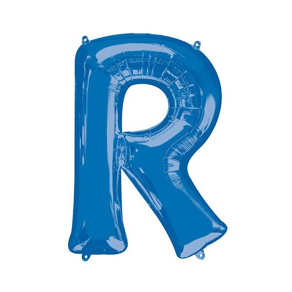 Blue Letter R Foil Balloon Air Fill 16 Inch Anagram | Party Save Smile