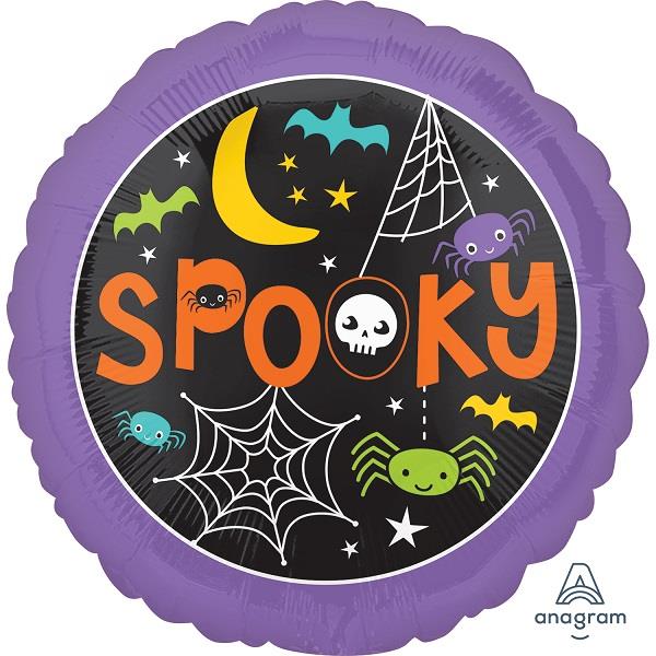 Halloween Foil Balloons Spooky Web and Spiders 18 Inches | Party Save Smile