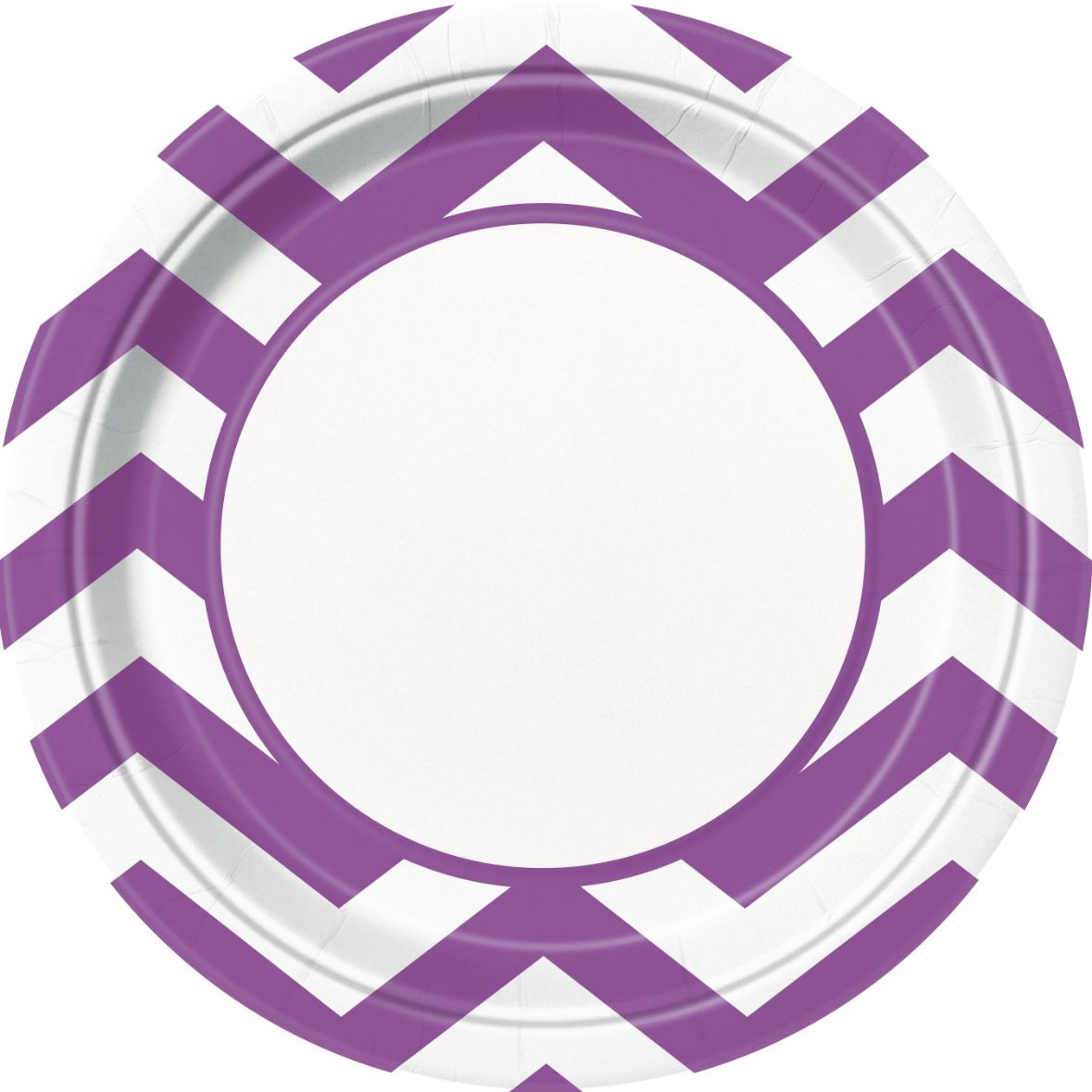 Purple Chevron Party Plates Pack of 8 | Party Save Smile