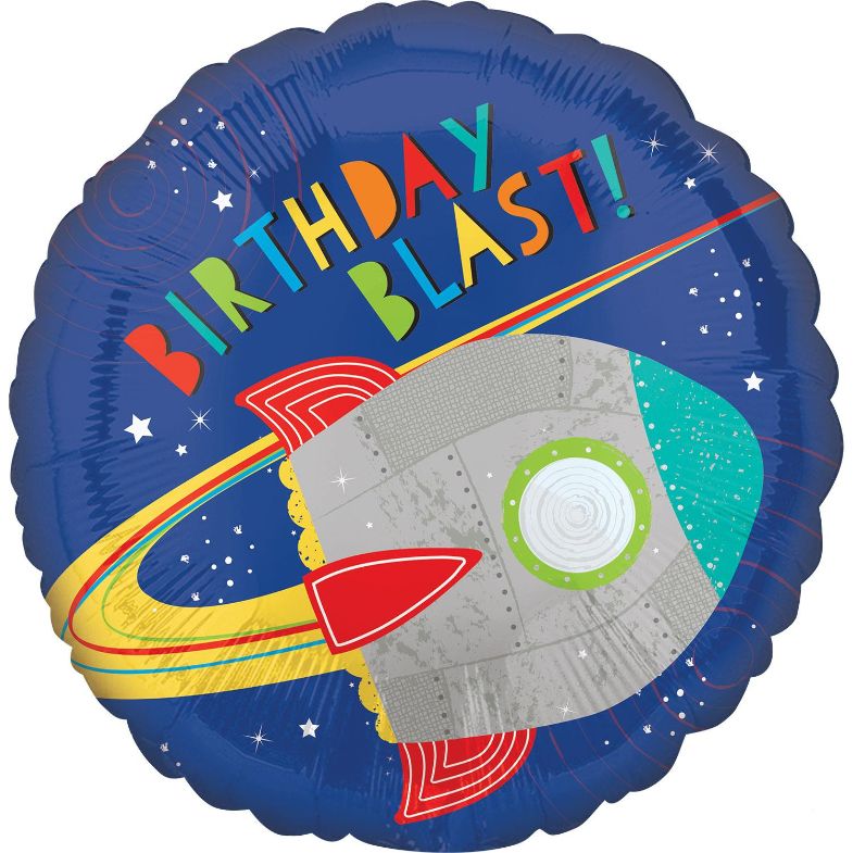 Birthday Blast Space Foil Balloon 18 inches | Party Save Smile