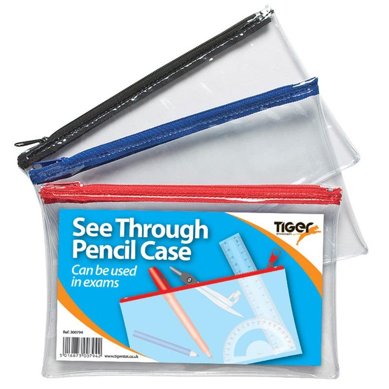 Transparent 20cm Exam Pencil Case | Party Save Smile