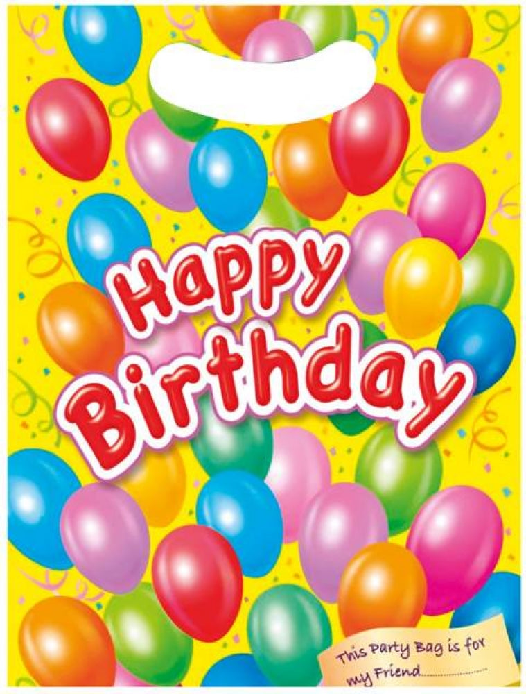 Happy Birthday Balloons Party Bags: Favour Loot Bags