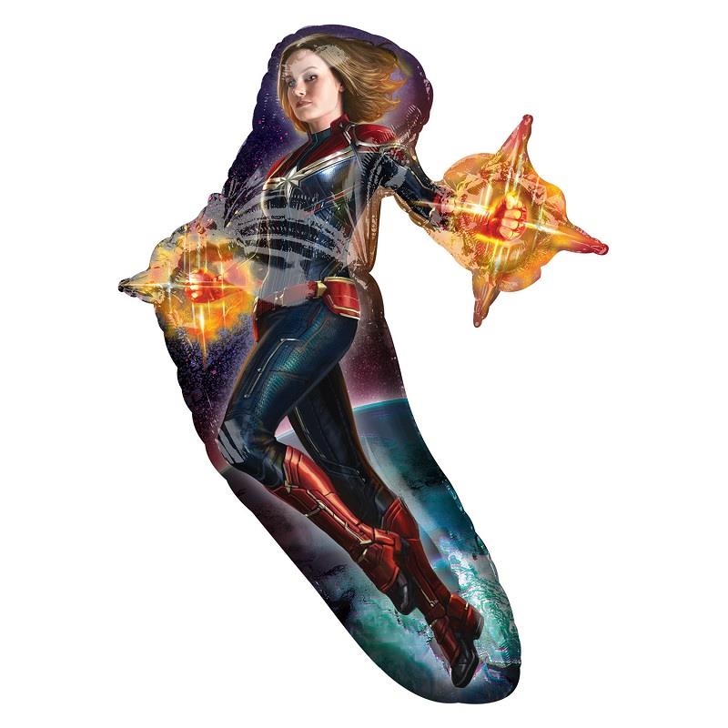 Captain Marvel Shaped Foil Balloon 37 Inches | Party Save Smile