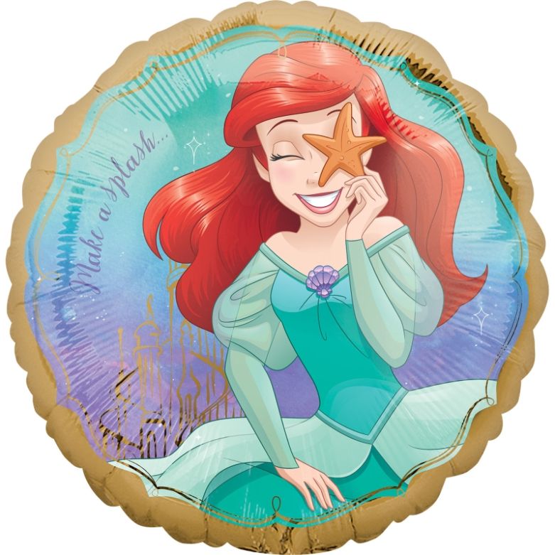 Ariel The Little Mermaid Make a Splash Foil Balloon 18 inches | Party Save Smile