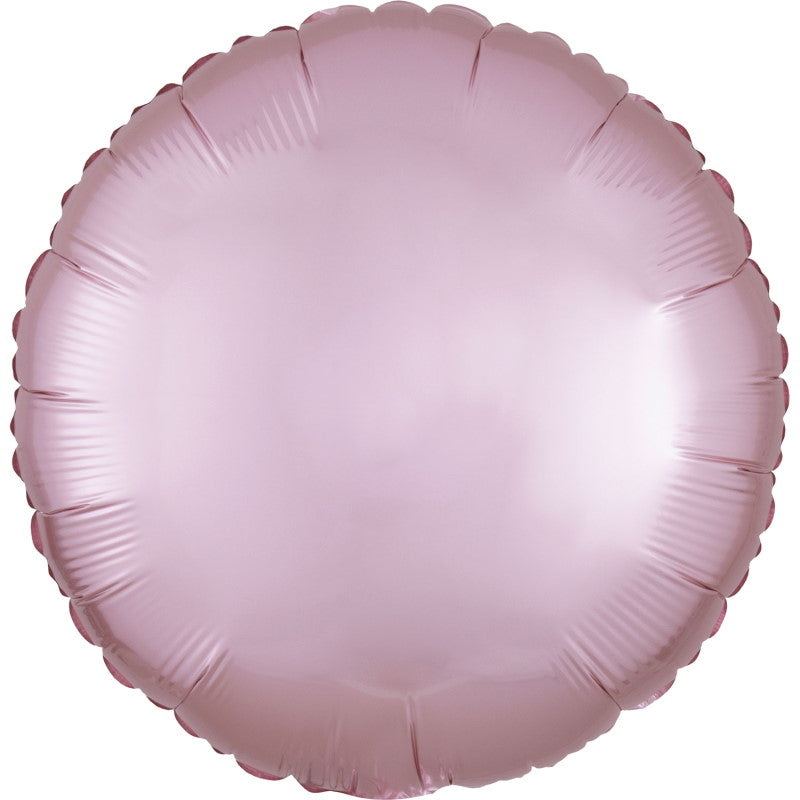 Baby Pink Round Satin Luxe Foil Balloon Anagram 18 inches | Party Save Smile