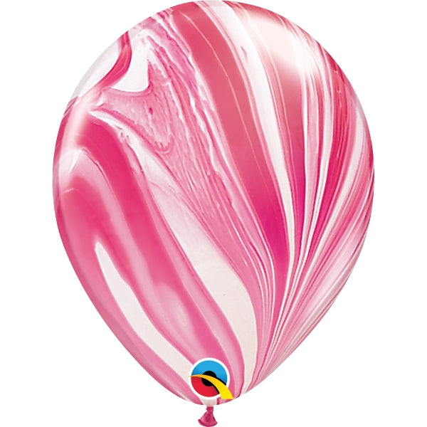 Red Marble Latex Balloons Superagate 11 inch Qualatex | Party Save Smile